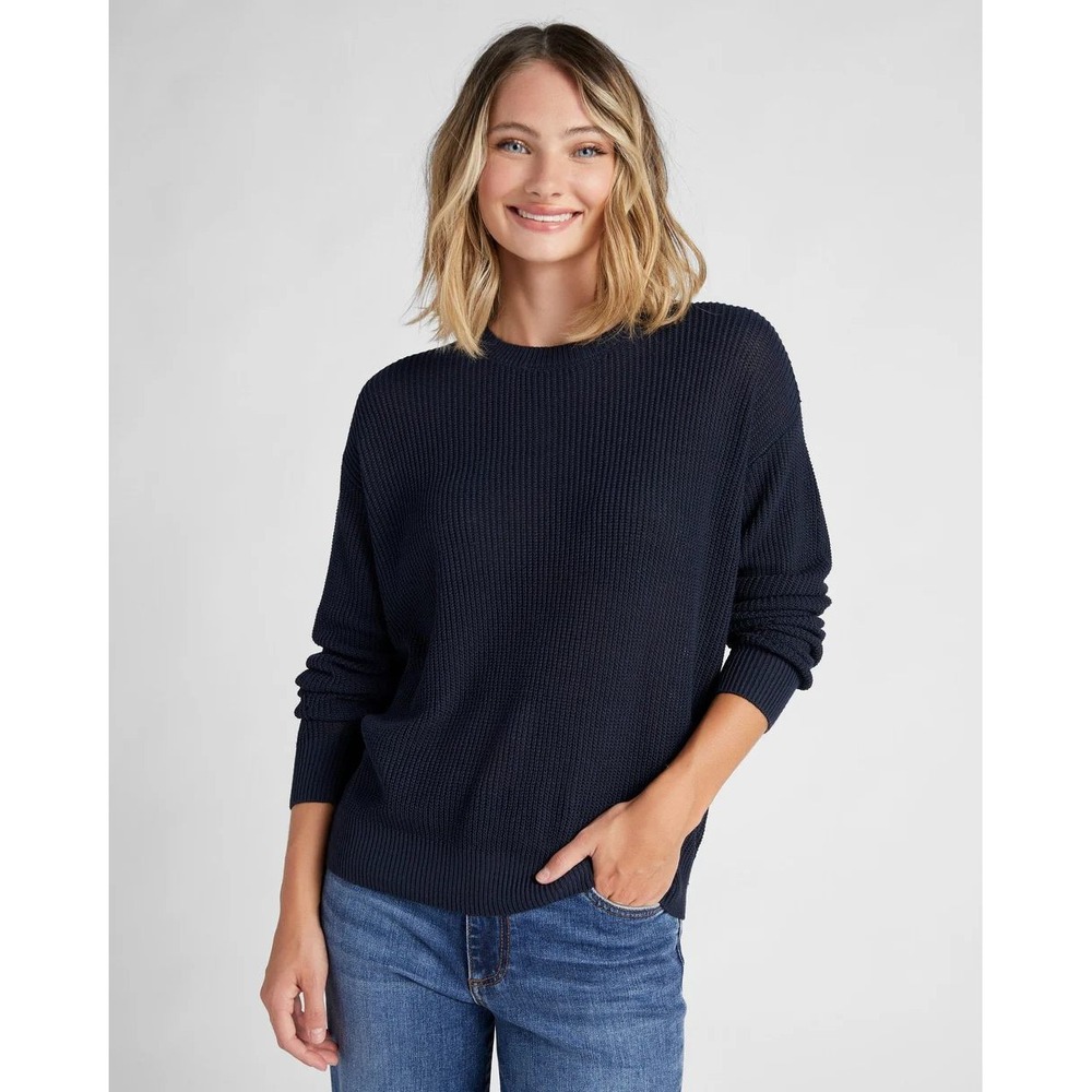SEAS 78 & Sunny Coastal Crewneck Pullover Sweater Navy Blue Large NWT